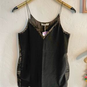 CHLOÉ black tank top scalloped NWT as small originally $350
